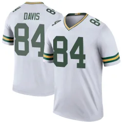 Green Bay Packers Men's Legend White Color Rush Jersey (84 Tyler Davis)