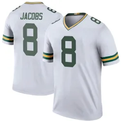 Green Bay Packers Men's Legend White Color Rush Jersey (8 Josh Jacobs)