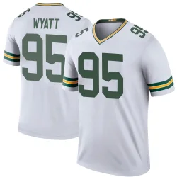 Green Bay Packers Men's Legend White Color Rush Jersey (95 Devonte Wyatt)