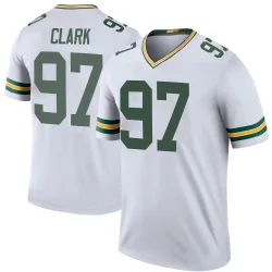 Green Bay Packers Men's Legend White Color Rush Jersey (97 Kenny Clark)