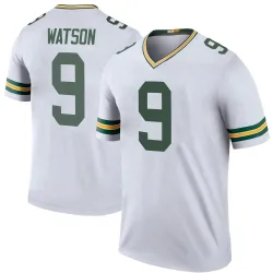 Green Bay Packers Men's Legend White Color Rush Jersey (9 Christian Watson)