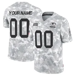 Green Bay Packers Men's Limited Arctic Camo 2024 Salute to Service Jersey (00 Custom)