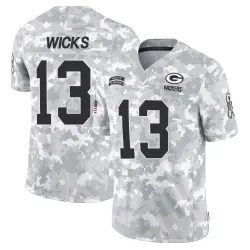 Green Bay Packers Men's Limited Arctic Camo 2024 Salute to Service Jersey (13 Dontayvion Wicks)