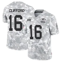 Green Bay Packers Men's Limited Arctic Camo 2024 Salute to Service Jersey (16 Sean Clifford)