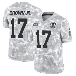 Green Bay Packers Men's Limited Arctic Camo 2024 Salute to Service Jersey (17 Sam Brown Jr.)