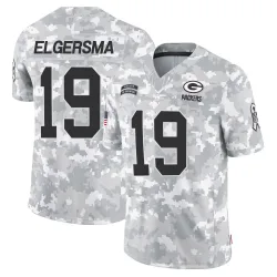 Green Bay Packers Men's Limited Arctic Camo 2024 Salute to Service Jersey (19 Taylor Elgersma)