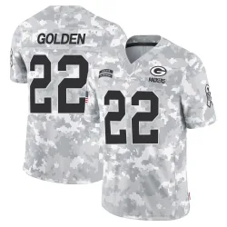 Green Bay Packers Men's Limited Arctic Camo 2024 Salute to Service Jersey (22 Matthew Golden)