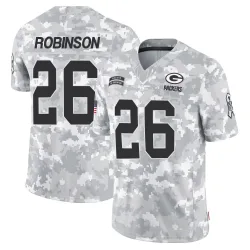 Green Bay Packers Men's Limited Arctic Camo 2024 Salute to Service Jersey (26 Micah Robinson)