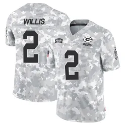 Green Bay Packers Men's Limited Arctic Camo 2024 Salute to Service Jersey (2 Malik Willis)
