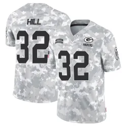Green Bay Packers Men's Limited Arctic Camo 2024 Salute to Service Jersey (32 Kylin Hill)
