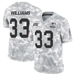 Green Bay Packers Men's Limited Arctic Camo 2024 Salute to Service Jersey (33 Evan Williams)