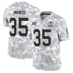 Green Bay Packers Men's Limited Arctic Camo 2024 Salute to Service Jersey (35 Jalen White)