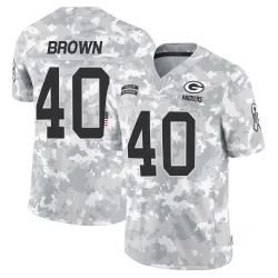 Green Bay Packers Men's Limited Arctic Camo 2024 Salute to Service Jersey (40 Omar Brown)