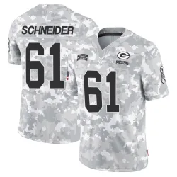 Green Bay Packers Men's Limited Arctic Camo 2024 Salute to Service Jersey (61 Cole Schneider)