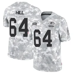 Green Bay Packers Men's Limited Arctic Camo 2024 Salute to Service Jersey (64 Trey Hill)