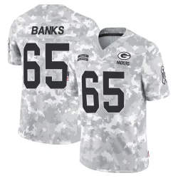 Green Bay Packers Men's Limited Arctic Camo 2024 Salute to Service Jersey (65 Aaron Banks)