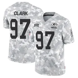 Green Bay Packers Men's Limited Arctic Camo 2024 Salute to Service Jersey (97 Kenny Clark)