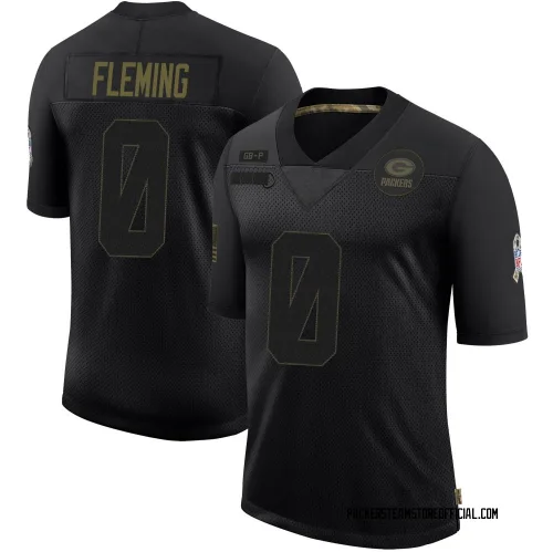 Green Bay Packers Men's Limited Black 2020 Salute To Service Jersey (0 Julian Fleming)