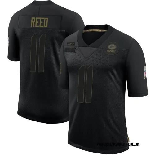 Green Bay Packers Men's Limited Black 2020 Salute To Service Jersey (11 Jayden Reed)
