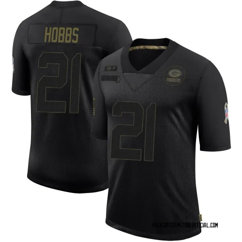 Green Bay Packers Men's Limited Black 2020 Salute To Service Jersey (21 Nate Hobbs)