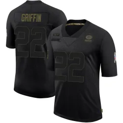 Green Bay Packers Men's Limited Black 2020 Salute To Service Jersey (22 Tulu Griffin)