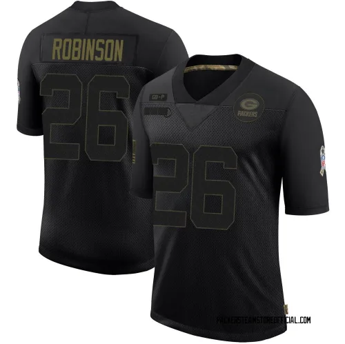 Green Bay Packers Men's Limited Black 2020 Salute To Service Jersey (26 Micah Robinson)