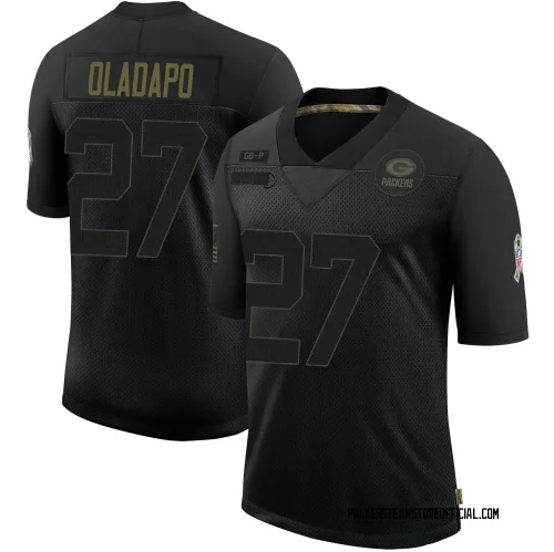 Green Bay Packers Men's Limited Black 2020 Salute To Service Jersey (27 Kitan Oladapo)