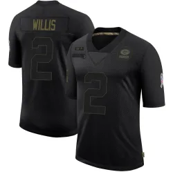 Green Bay Packers Men's Limited Black 2020 Salute To Service Jersey (2 Malik Willis)