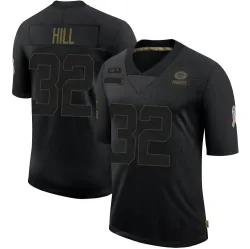 Green Bay Packers Men's Limited Black 2020 Salute To Service Jersey (32 Kylin Hill)