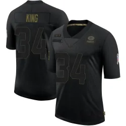 Green Bay Packers Men's Limited Black 2020 Salute To Service Jersey (34 Kalen King)