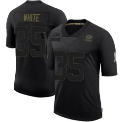 Green Bay Packers Men's Limited Black 2020 Salute To Service Jersey (35 Jalen White)