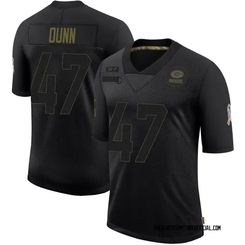 Green Bay Packers Men's Limited Black 2020 Salute To Service Jersey (47 Isaiah Dunn)