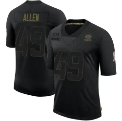 Green Bay Packers Men's Limited Black 2020 Salute To Service Jersey (49 Austin Allen)
