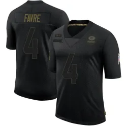 Green Bay Packers Men's Limited Black 2020 Salute To Service Jersey (4 Brett Favre)