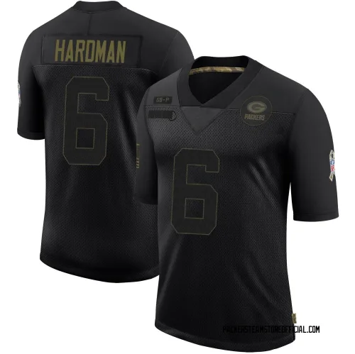 Green Bay Packers Men's Limited Black 2020 Salute To Service Jersey (6 Mecole Hardman)
