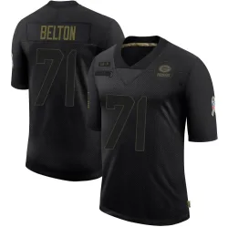 Green Bay Packers Men's Limited Black 2020 Salute To Service Jersey (71 Anthony Belton)