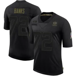 Green Bay Packers Men's Limited Black 2020 Salute To Service Jersey (72 Brant Banks)