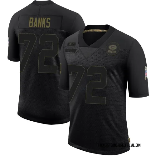 Green Bay Packers Men's Limited Black 2020 Salute To Service Jersey (72 Brant Banks)