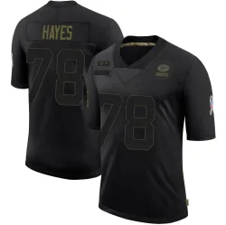 Green Bay Packers Men's Limited Black 2020 Salute To Service Jersey (78 Marquis Hayes)