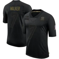 Green Bay Packers Men's Limited Black 2020 Salute To Service Jersey (7 Quay Walker)