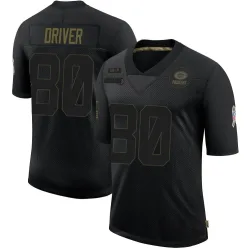 Green Bay Packers Men's Limited Black 2020 Salute To Service Jersey (80 Donald Driver)