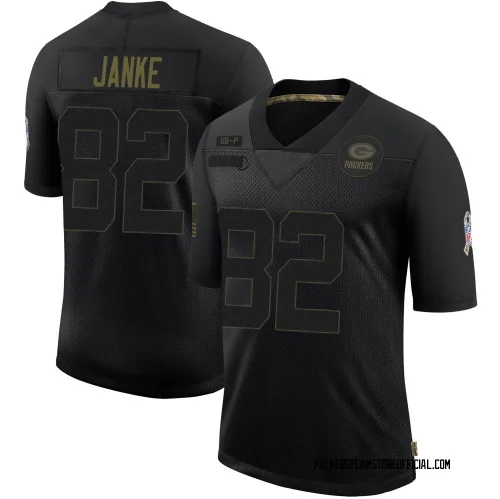Green Bay Packers Men's Limited Black 2020 Salute To Service Jersey (82 Jadon Janke)