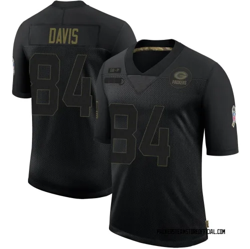 Green Bay Packers Men's Limited Black 2020 Salute To Service Jersey (84 Tyler Davis)