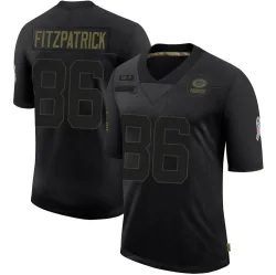 Green Bay Packers Men's Limited Black 2020 Salute To Service Jersey (86 John FitzPatrick)