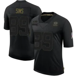 Green Bay Packers Men's Limited Black 2020 Salute To Service Jersey (89 Ben Sims)