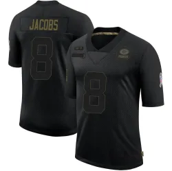 Green Bay Packers Men's Limited Black 2020 Salute To Service Jersey (8 Josh Jacobs)