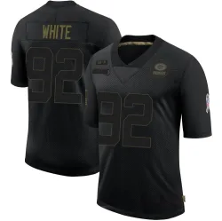 Green Bay Packers Men's Limited Black 2020 Salute To Service Jersey (92 Reggie White)