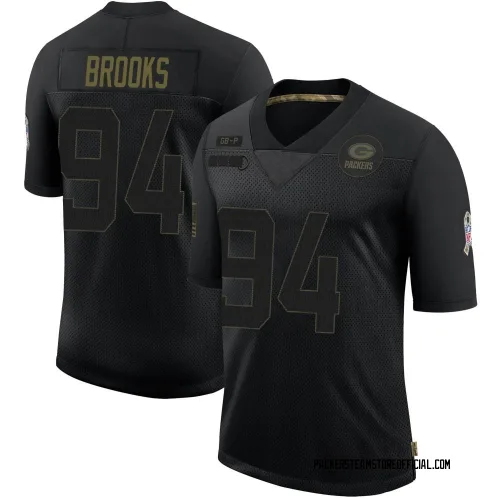 Green Bay Packers Men's Limited Black 2020 Salute To Service Jersey (94 Karl Brooks)
