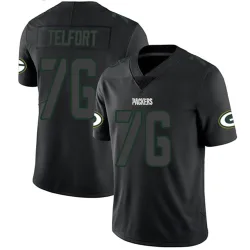 Green Bay Packers Men's Limited Black Impact Jersey (76 Kadeem Telfort)