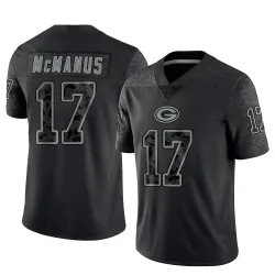 Green Bay Packers Men's Limited Black Reflective Jersey (17 Brandon McManus)